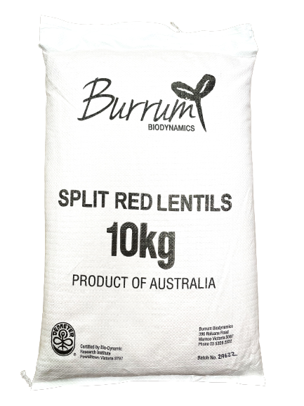 biodynamic red lenttils split 10kg