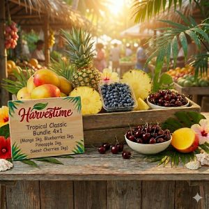 Tropical Classic Bundle 4×1 (Mango 1kg, Blueberries 1kg, Pineapple 1kg, Sweet Cherries 1kg)