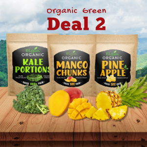 Organic Green Deal 2 - (Org Kale 600g, Org Mango 1kg, Org Pineapple 1kg)