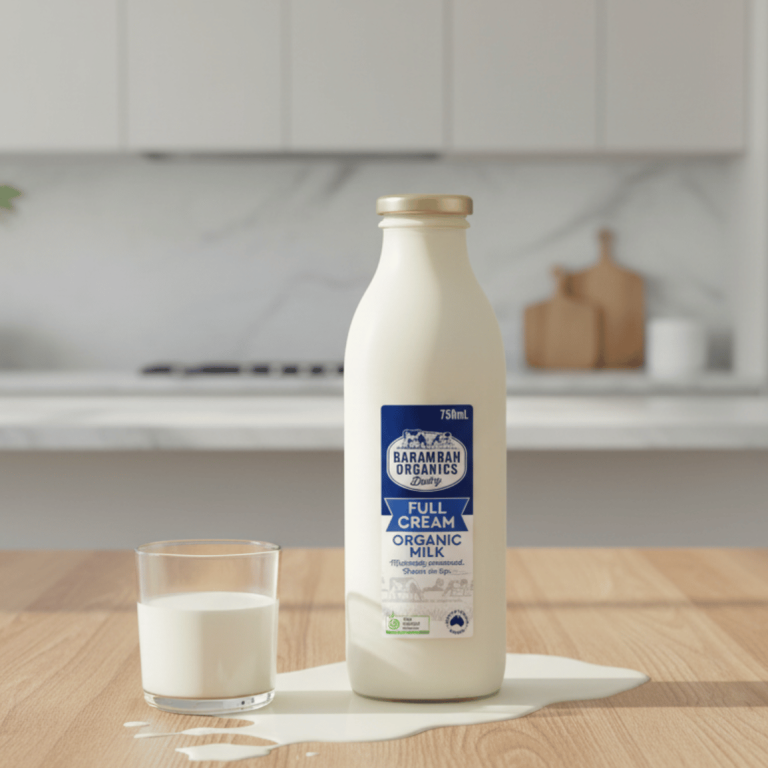 Barambah Organics Glass Bottle Full Cream 750ml