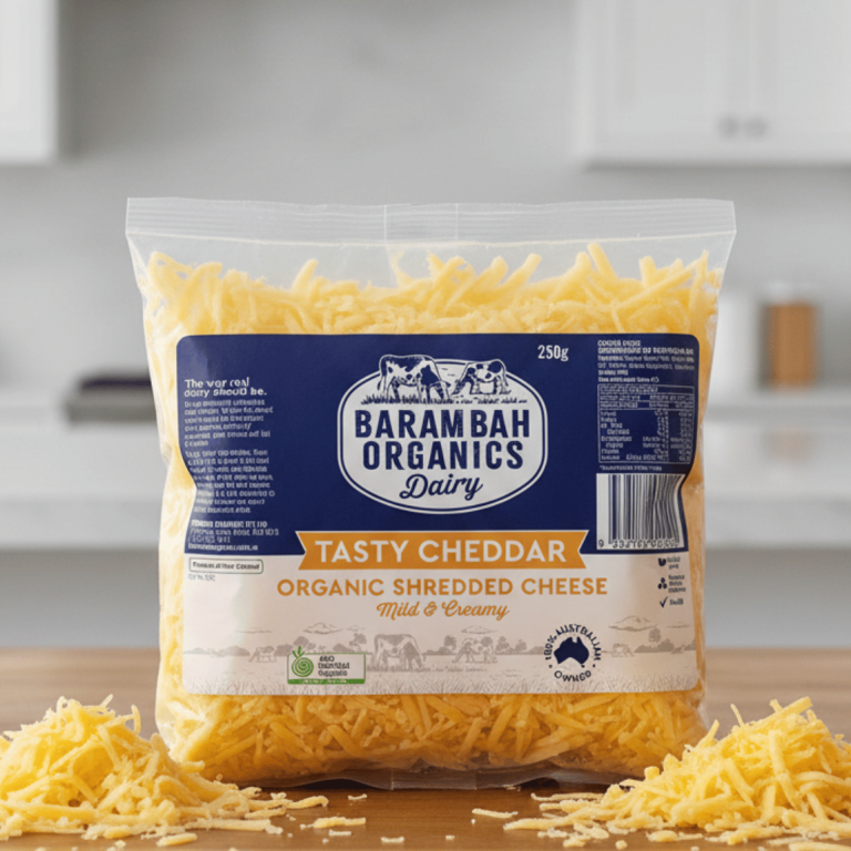 Barambah Organics Shredded Cheddar 250g