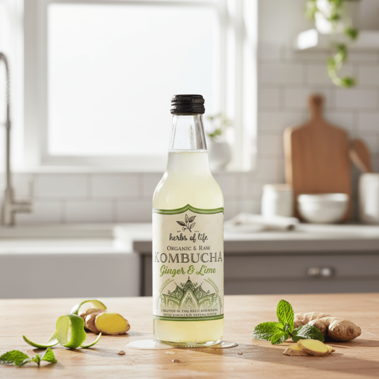 Herbs of Life Lime and Ginger Kombucha 330ml