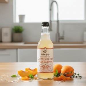 Herbs of Life Peach and Apricot Kombucha 330ml